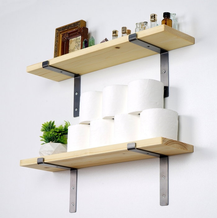 Hanah Home Lam001 Estantería de Pared de Madera y Metal Negro y Nogal Hanah Home Lam001 Estantería de Pared de Madera y Metal Negro y Nogal